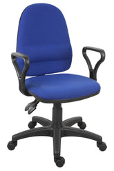 Ergo Twin High Back Fabric Operator Office Chair with Fixed Arms Blue - 2900BLU/0288 DD